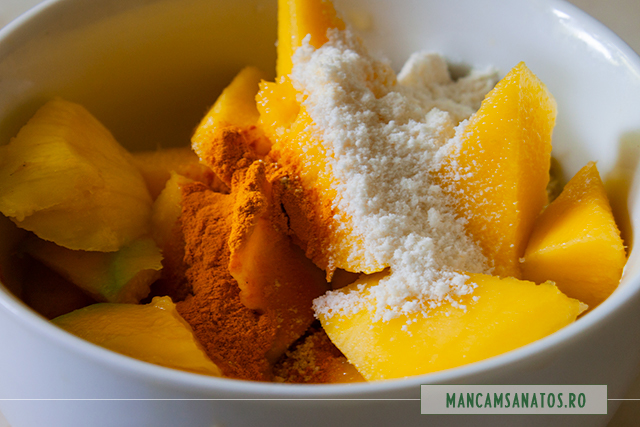 ingrediente pentru crema de prajitura raw vegana, cu crema de mango